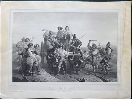 Louis Pierre Lasnier (fl. 1857 - 1878) 
Les Moissonneurs dans les Marais Pontins, da Léopold Robert 
 