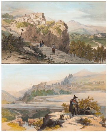 Edward Lear (Londra, 1812 - Sanreamo, 1888) 
Sambuci | Rocca Giovanne 1840 ca.
 