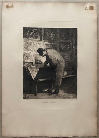 Charles Bourgeat (1878 - 1945) 
L'amateur d'estampes, da Henri Daumier 
 