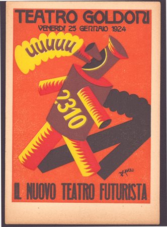 FORTUNATO DEPERO (Fondo, 1892 - Rovereto, 1960) 
Teatro Goldori. Il nuovo teatro futurista 
 