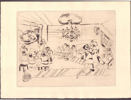 MARC CHAGALL (Lëzna, 1887 - San Paolo di Venza, 1985) 
Le Traktir (L'osteria) 
 