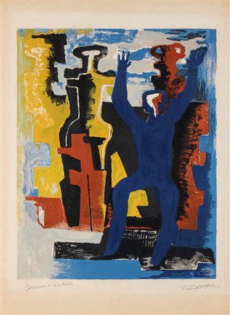 OSSIP ZADKINE (Vitebsk, 1890 - Neuilly-sur-Seine, 1967) 
Les messagers du jour 1961
 