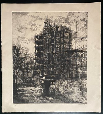 RENZO VESPIGNANI (Roma, 1924 - 2001) 
Periferia 1943
 