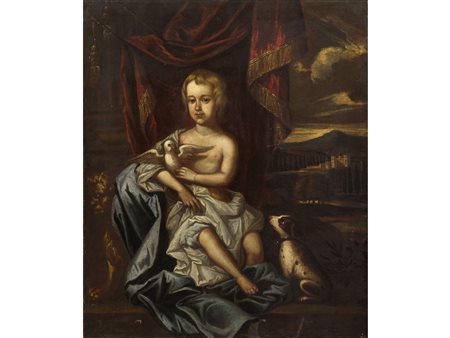 Scuola inglese (XVIII secolo) Ritratto di bambino Olio su tela Senza cornice...