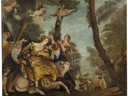 Scuola italiana (XVIII secolo) Trionfo della primavera Olio su tela 57x73 cm
