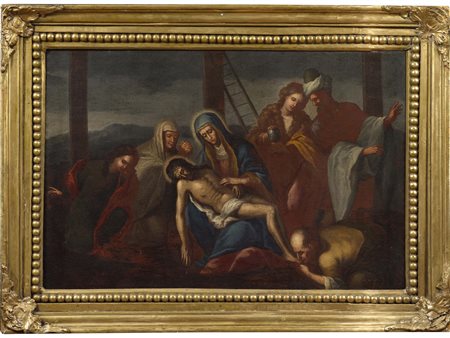 Scuola italiana (XVII secolo) Deposizione dalla croce Olio su tela 78x107 cm