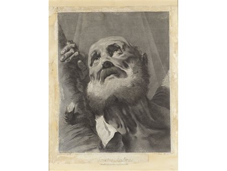 Marco Alvise Pitteri (1702-1786) San Andrea Stampa su carta applicata s tela...