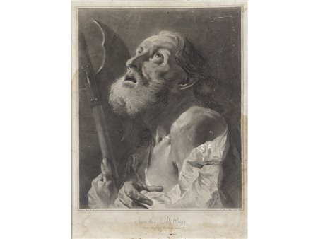 Marco Alvise Pitteri (1702-1786) San Mattia Stampa su carta applicata su tela...