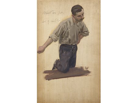 Giuseppe Grassis (Torino 1870-1949) Studio Olio su tavoletta Senza cornice...