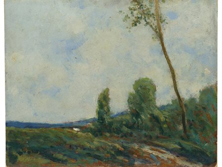 Raoul Viviani (Firenze 1883-Rapallo 1965) Paesaggio Olio su cartone 40x50 cm