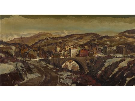 Giulio Servolini (Grottaferrata di Roma 1932) Paesaggio Olio su tela Misure...