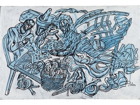 Vincenzo Eulisse (Venezia 1936) Senza titolo Tempera su tela Misura 120x80 cm