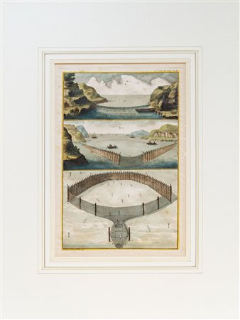 N. Ransonette - Sei incisioni in rame colorate a mano raffiguranti cattura, allevamento e conservazione del pesce