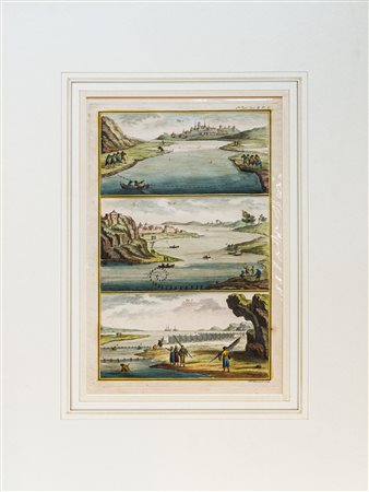 Chaterine Haussard - Otto incisioni su rame colorate a mano a soggetto pesca