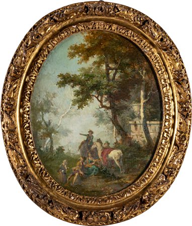 Nicola Arduino (Grugliasco, 1887 - Torino, 1972) - Scena galante nel parco