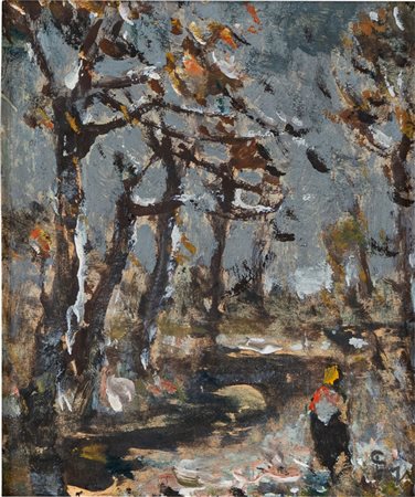 Lorenzo Gignous (Modena, 1862 - Porto Ceresio, 1958) - Paesaggio innevato