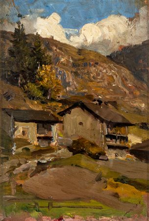 Scuola italiana del secolo XX - Paesaggio di campagna