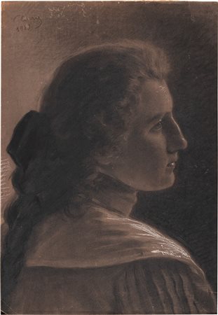 Vittorio Matteo Corcos (Livorno, 1859 - Firenze, 1933) - Ritratto di donna