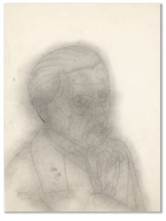 Cagnaccio di San Pietro "Studio per autoritratto" metà anni '30
matita su carta