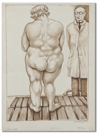 Alberto Martini "Hydroterapie" 1928
china su carta
cm 32,5x23,5
Firmato, titolat