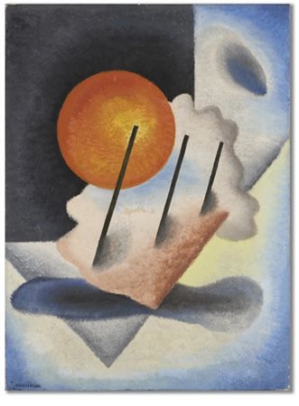 Nicolaj Diulgheroff "Simultaneità atmosferica" 1934 circa
olio su tela
cm 73x54