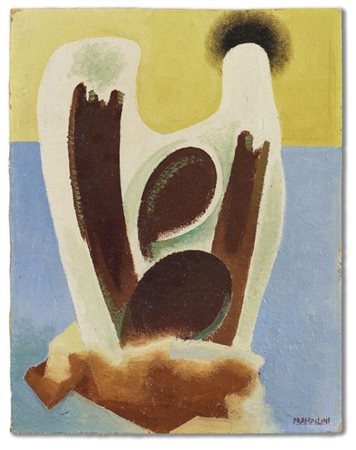 Enrico Prampolini "Composizione" 1928
olio su cartone pressato
cm 40,8x31,6
Firm