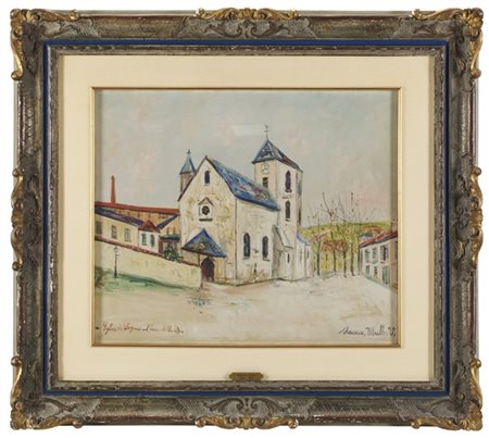 MAURICE UTRILLO "Eglise de Leynes" 1930 circa
olio su tela
cm 50,5x61
Firmato e