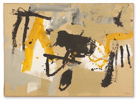 AFRO "Carta grigio ocra I" 1964
olio e tecnica mista su carta intelata
cm 50,5x7