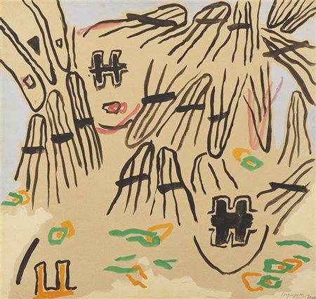 Giuseppe Capogrossi "Superficie G.22" 1960
tempera su carta intelata
cm 47x50
Fi