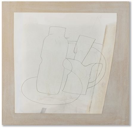 BEN NICHOLSON "Five Forms" 1972
oil wash e matita su carta applicata su tavola p