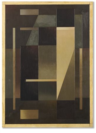 Aldo Galli "Composizione G3" 1954
tempera su tavola
cm 55x40
Monogramma inciso a