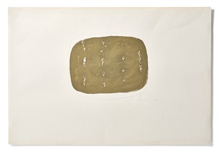 Lucio Fontana "Concetto spaziale" 1962-63
matita, buchi, strappi e tempera oro s