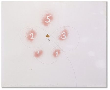 MARIO MERZ "La natura interloquisce con sé stessa?" 1977
tecnica mista su tela
c