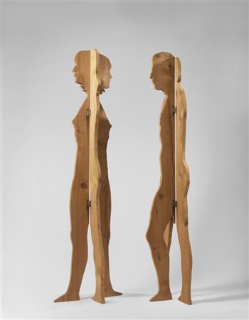 Mario Ceroli "Senza titolo (Aria di Daria)" 1968
sagome in legno, in due element