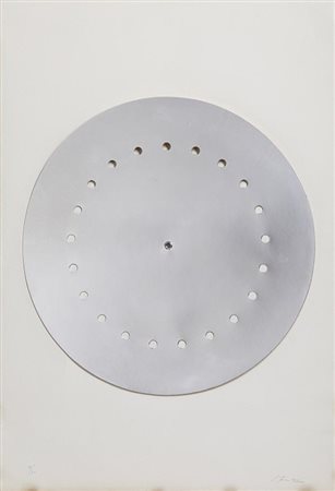 Lucio Fontana, Disco spaziale (argento), 1966/67