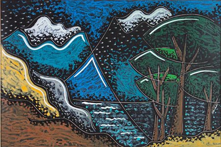 Pippo Oriani, Cielo, pini, mare