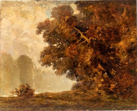 TITO CORBELLA
(Pontremoli 1885 - Roma 1966)
, Paesaggio alberato 