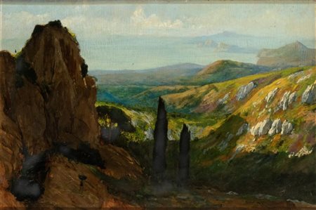 ALESSANDRO MORANI(Roma 1859 - 1941), Paesaggio alberato  