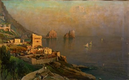 NICOLAS  DE CORSI
(Odessa 1882 - Torre del Greco 1956)
, Faraglioni di Capri 