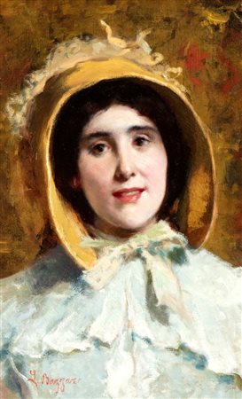 LEONARDO BAZZARO
(Milano 1853 - 1937)
, Ritratto femminile 