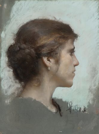 FRANCESCO PAOLO MICHETTI
(Tocco da Casauria 1851 - Francavilla al Mare 1929)
, Ritratto di Christinella 1890 ca.