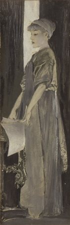 GIULIO ARISTIDE SARTORIO
(ROMA 1860 - ROMA 1932)
, Eleonora Duse nella "Sposa di Menecle" 1885