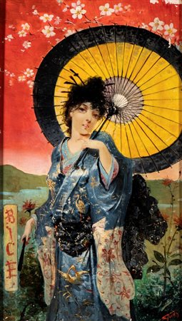 SINIBALDO TORDI
(Roma  1876 - Firenze  1955)
, Ritratto di geisha  