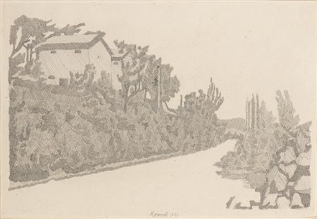 GIORGIO MORANDI
(Bologna 1890 - 1964)
, La strada bianca  