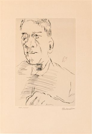 OSKAR KOKOSCHKA
(Pöchlarn 1886 - Montreux 1980)
, Autoritratto con pennello 1970