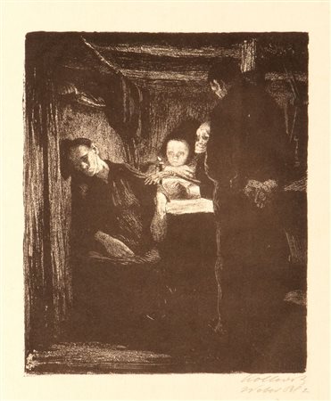 KÄTHE KOLLWITZ
(Königsberg 1867 - Moritzburg 1945)
, Tod dalla serie Ein Weberaufstand 1893/97