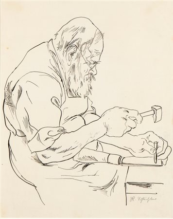 RUDOLPH SCHLICHTER
(Calw 1890 - Monaco di Baviera 1955)
, Il carpentiere 