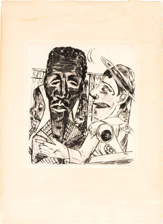 MAX BECKMANN(Lipsia 1884 - New York 1950), Der Neger dalla serie "Jahrmarkt" 1922