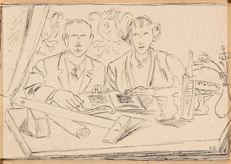 GINO SEVERINI
(Cortona 1883 - Parigi 1966)
, Marito e moglie 1943