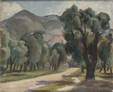 RAFFAELE DE GRADA
(MILANO  1885 - MILANO 1957)
, Paesaggio di campagna  